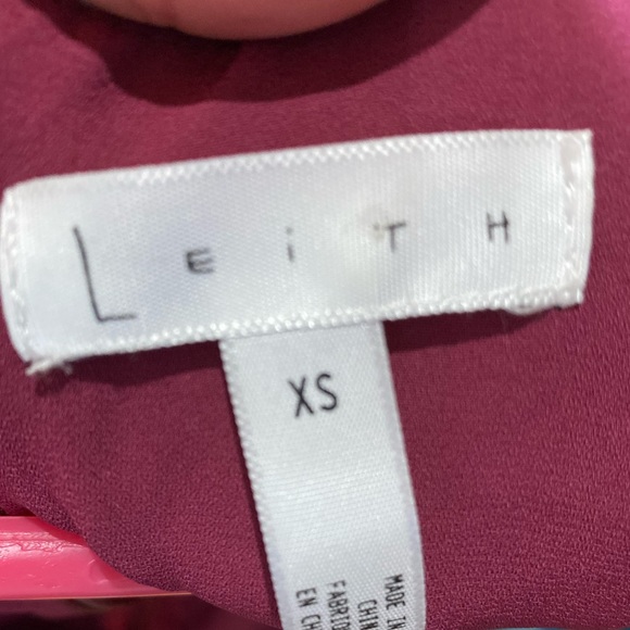 Leith V-Neck Long Sleeve Floral Dress Wine Blue XS - Picture 7 of 7